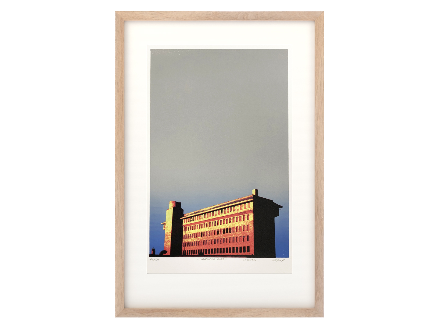 Framed silkscreen 'La Choricera' 2023, 6-ink screen print on Canson Montval 300g, 42x26.5cm, edition 1/50, by montón de trigo montón de paja, Segovia.