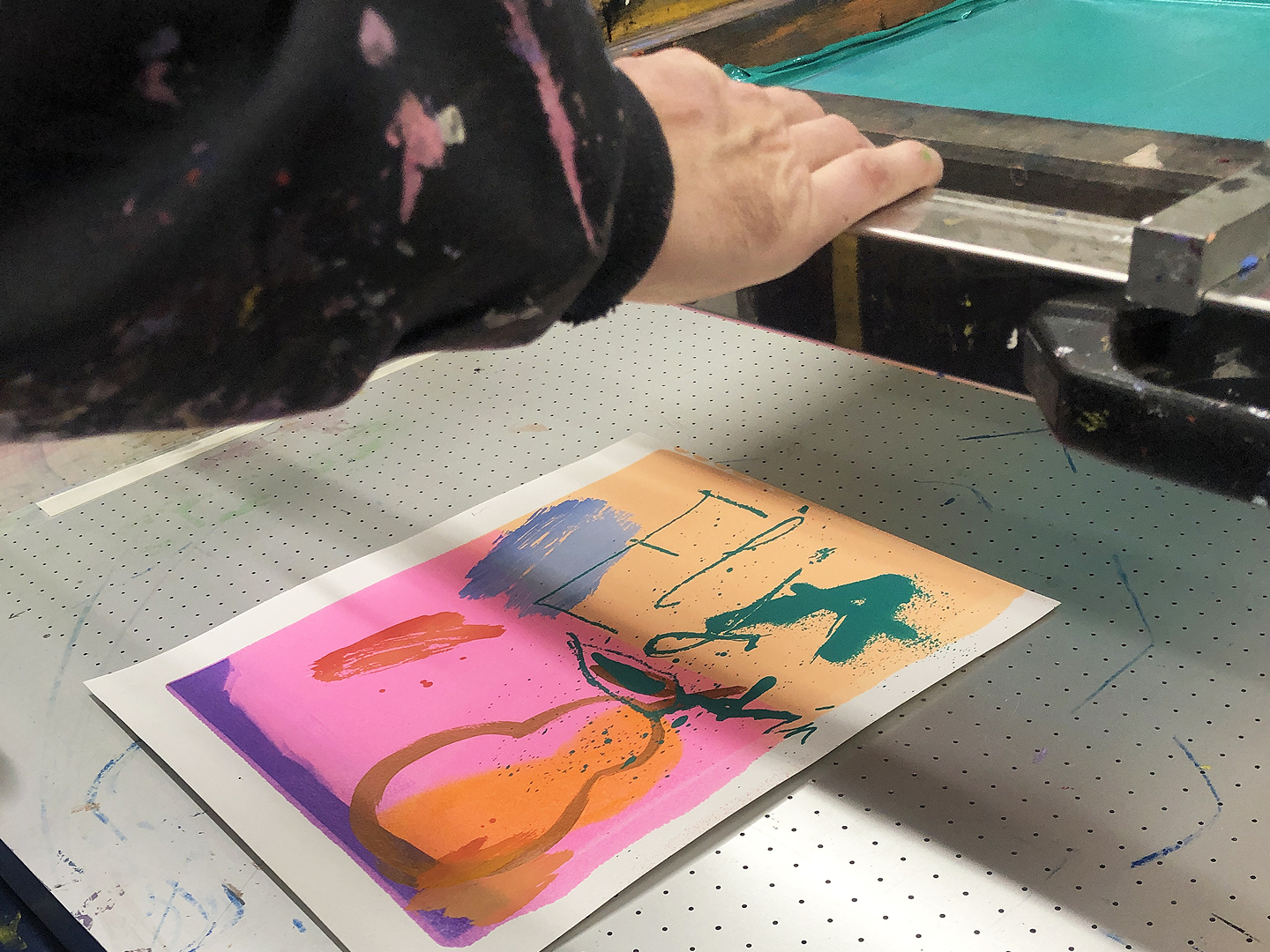 Silkscreen 'The Garden of Earthly Delights' by Lucía Huertas, 8 eco inks on Canson Montval 300 g paper, varied edition of 25, made in Spain
