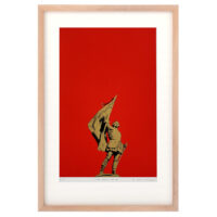 Framed silkscreen 'Juan Bravo Gold II', 3-ink edition on Canson Montval 300gr, con marco, signed and numbered, made in Segovia, Spain.