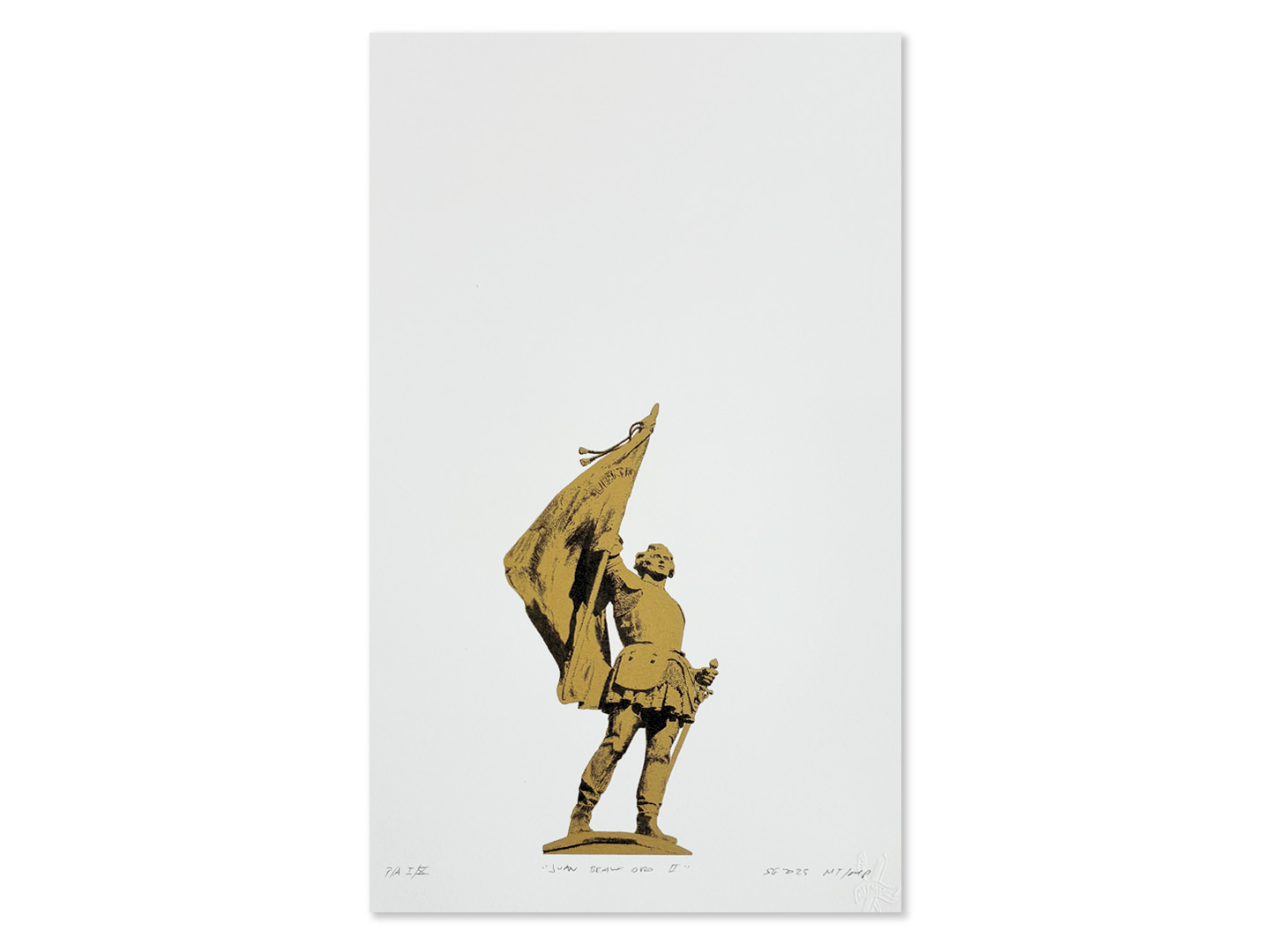 Serigrafía sin marco Juan Bravo Oro II P.A y P.E, edición limitada a 2 tintas sobre papel Canson 350g, firmada y numerada, Segovia