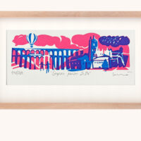 Serigrafía original Segovia Mini Acueducto 2024. azul - artesanal Segovia - Color #