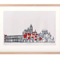 Serigrafía original Segovia sombra gris II, Diego Etcheverry, 3 tintas, 23x59 cm, papel Canson 300g