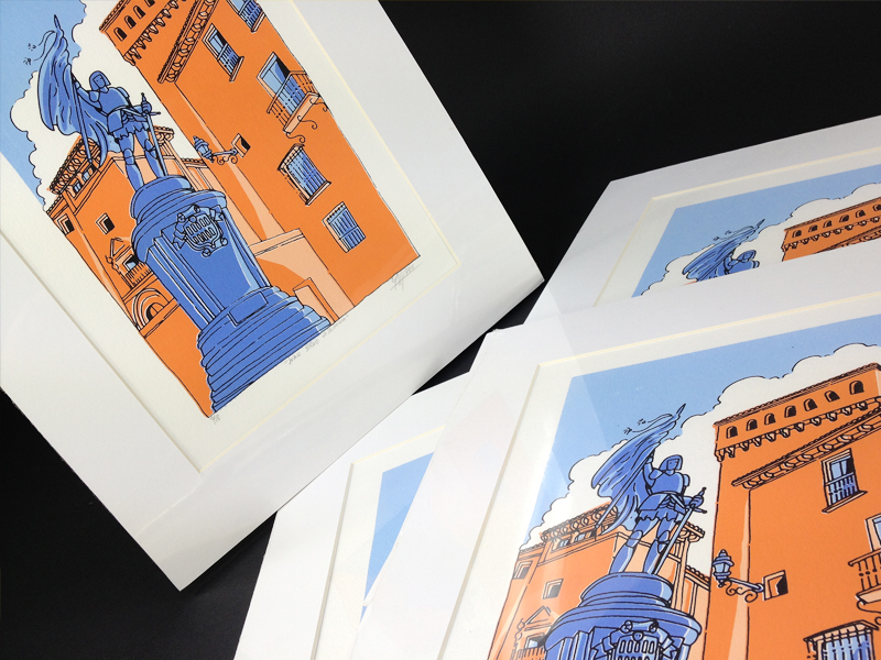 Juan Bravo Segovia silkscreen print, 5 inks on Canson Montval 300gr, signed and numbered by Diego Etcheverry, limited edition 1–18